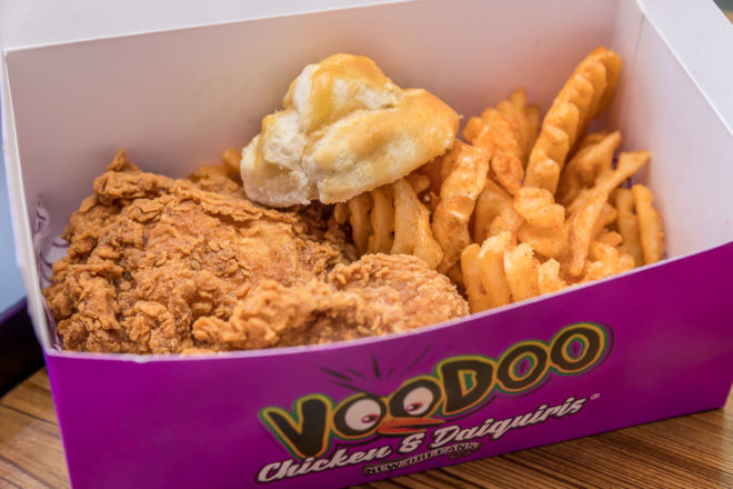 Fried Chicken Dinner with Biscuit - Voodoo Chicken and Daiquiris - New Orleans, Louisiana - Downtown, French Quarter, CBD, Canal St.