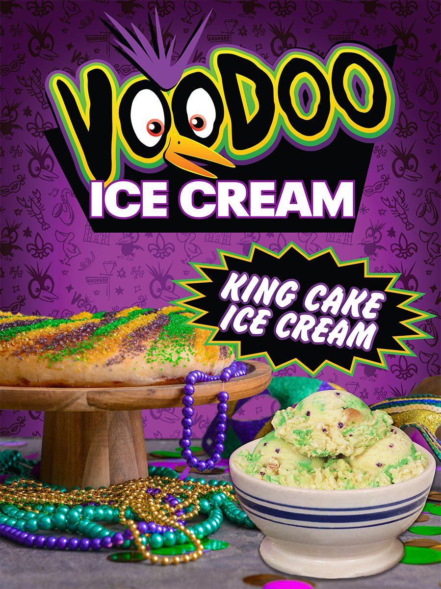 King Cake Ice Cream - Voodoo Chicken and Daiquiris - New Orleans, Louisiana - Downtown, French Quarter, CBD